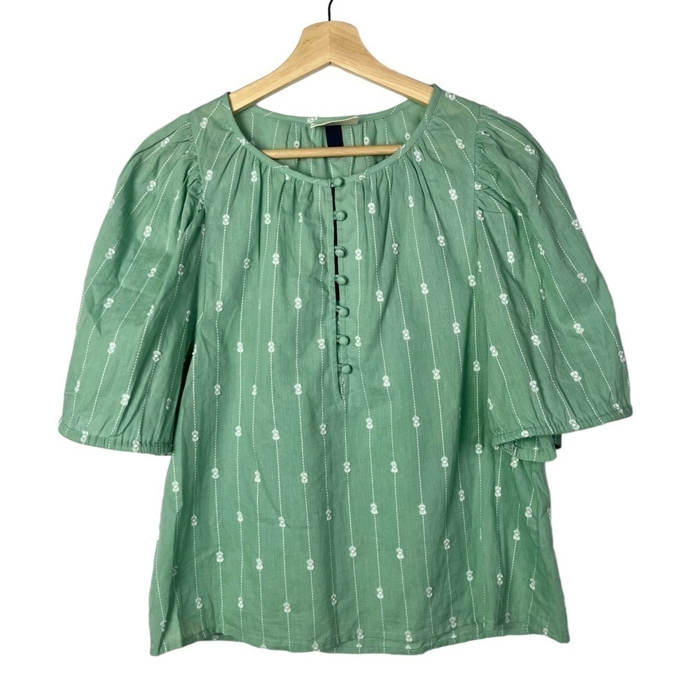 Universal Thread Green Printed Short Puff Sleeve … - image 2
